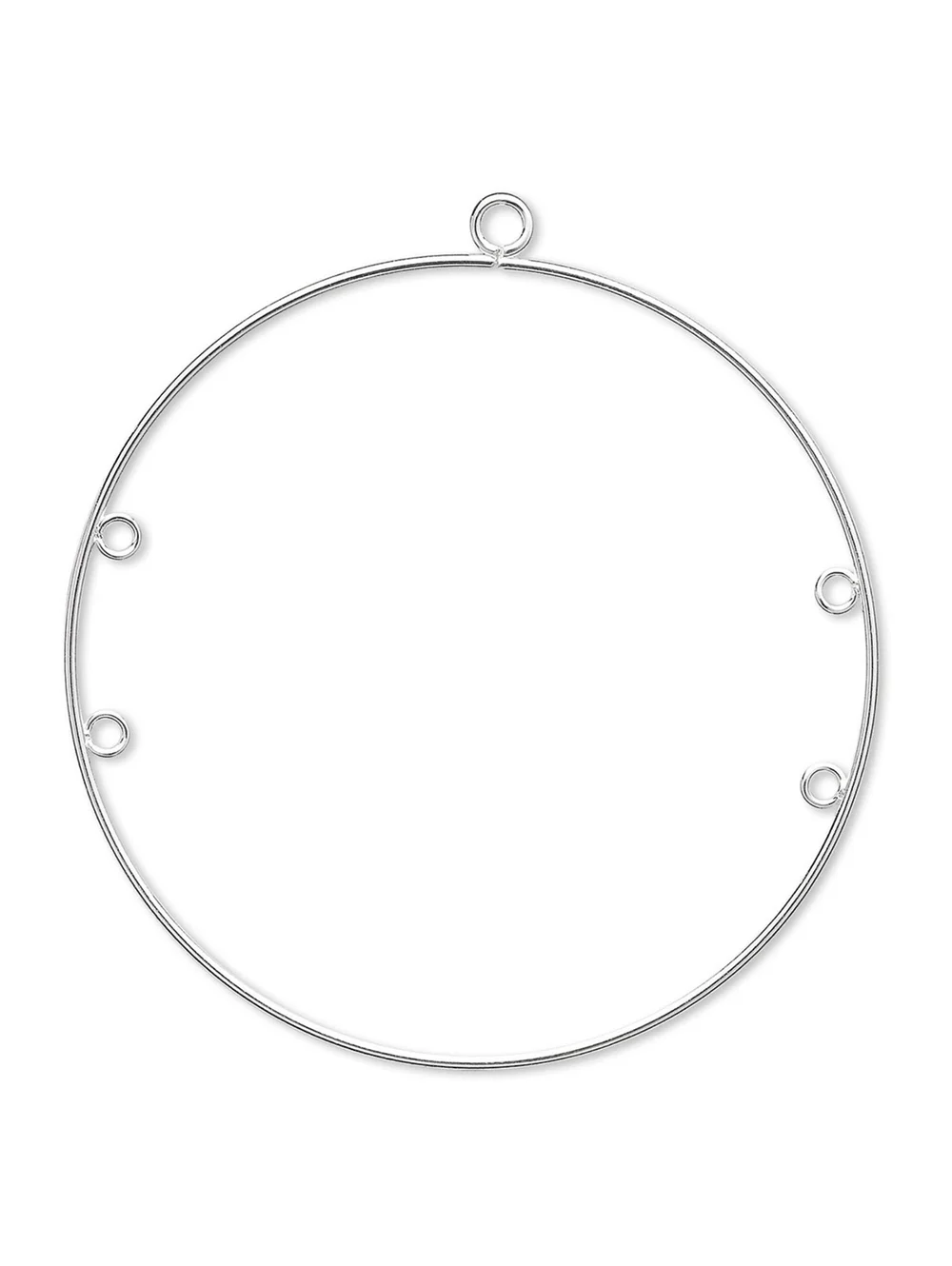 10 Silver Plated Earring Beading Hoops Findings 4 Loops Large 50mm Add a Bead